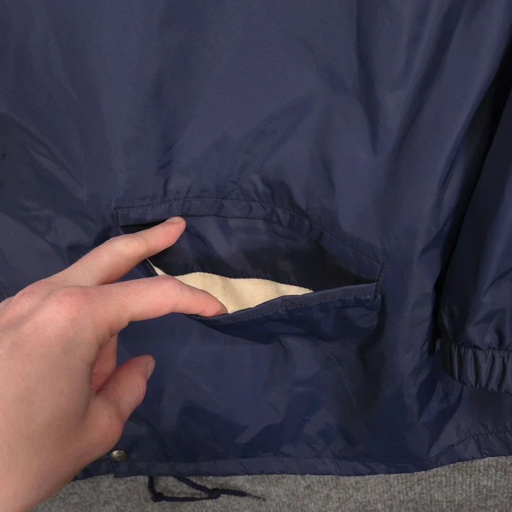 Vintage LL Bean Coaches Jacket Mens XXL Navy Blue Chamois Lined Made‎ In USA NEW